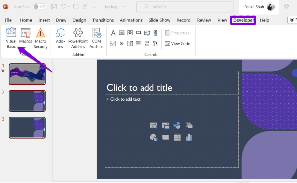 Visual Basic Option in PowerPoint