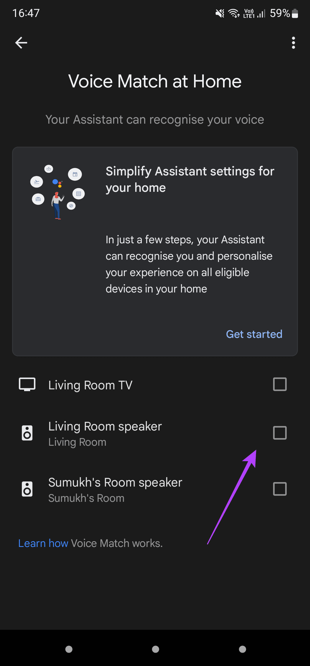 Enable Voice Match