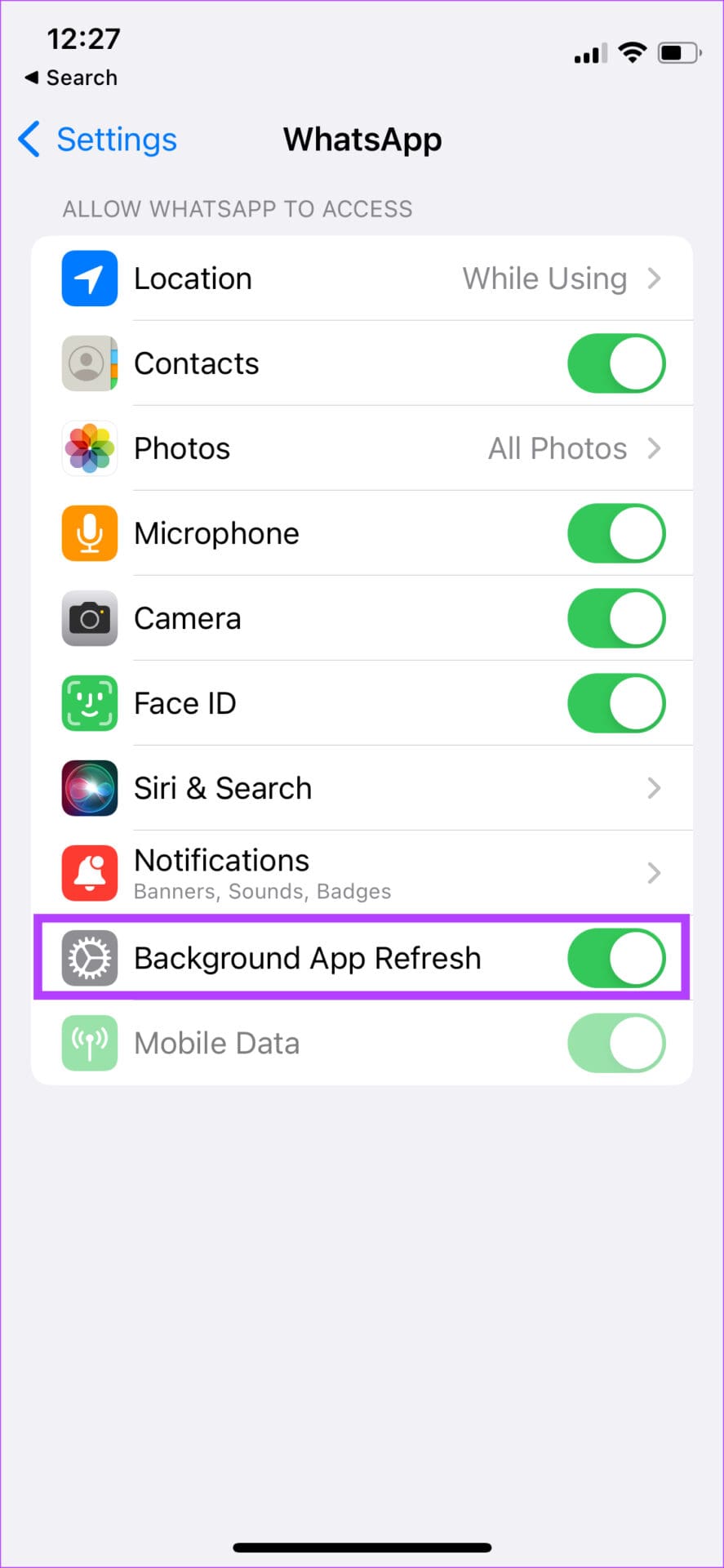 background app refresh