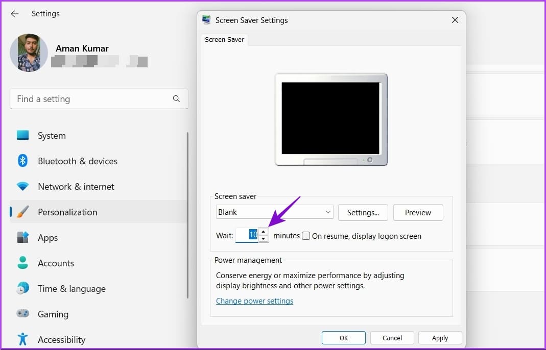 _Wait timer in the Screensaver settings