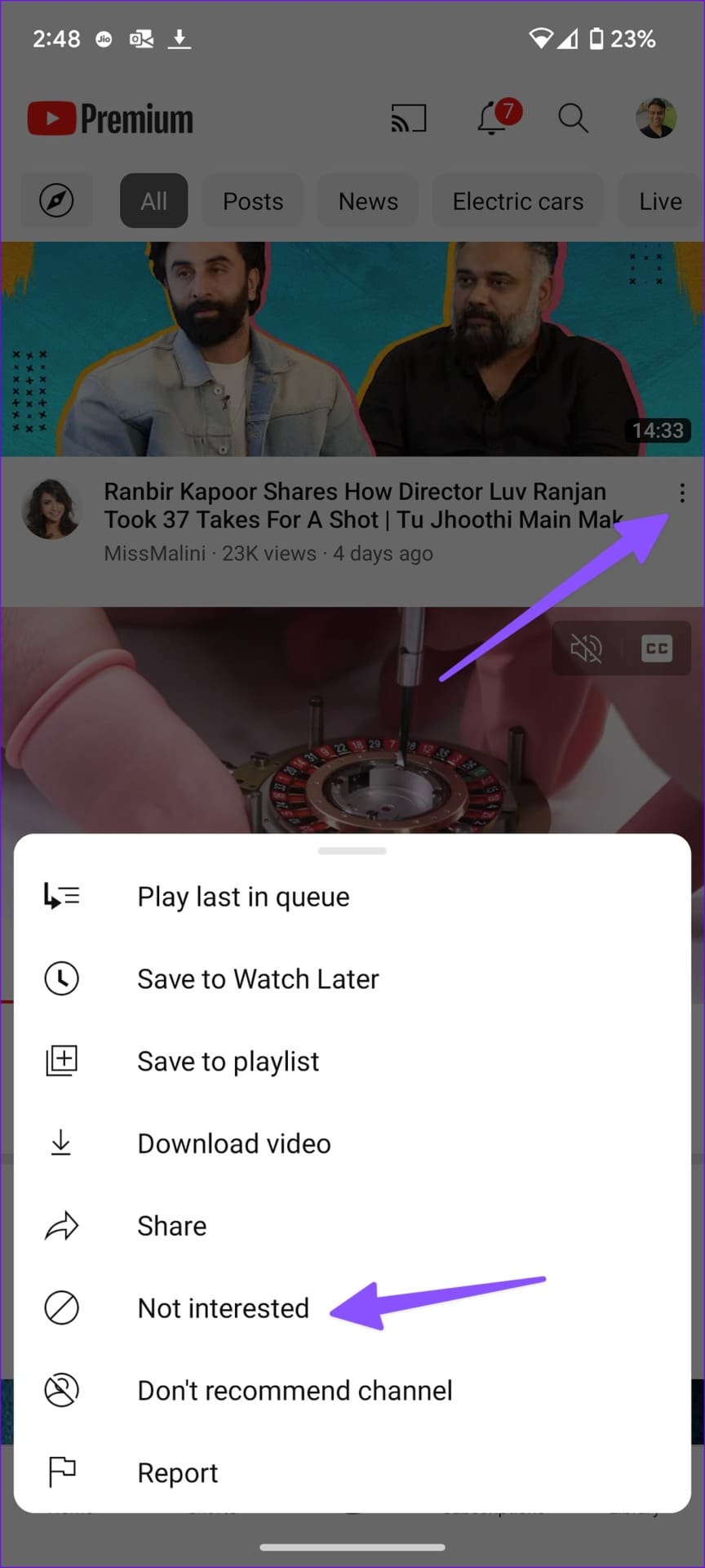 not interest in youtube channel