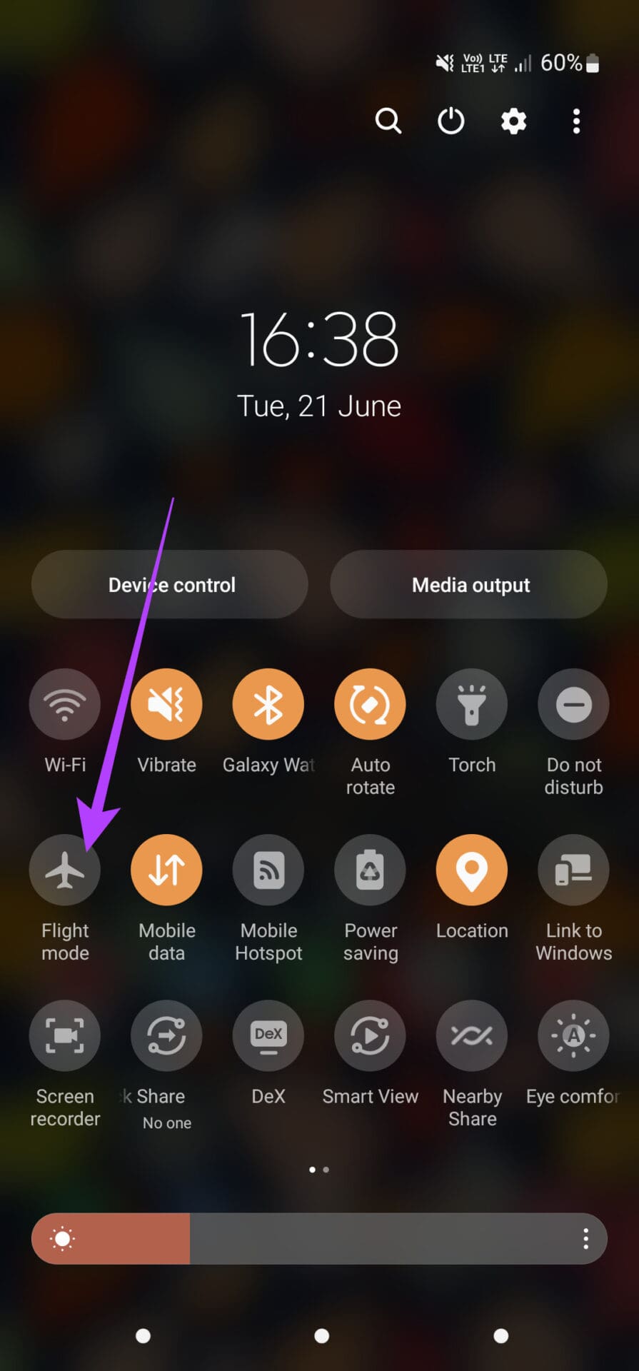 Airplane mode toggle