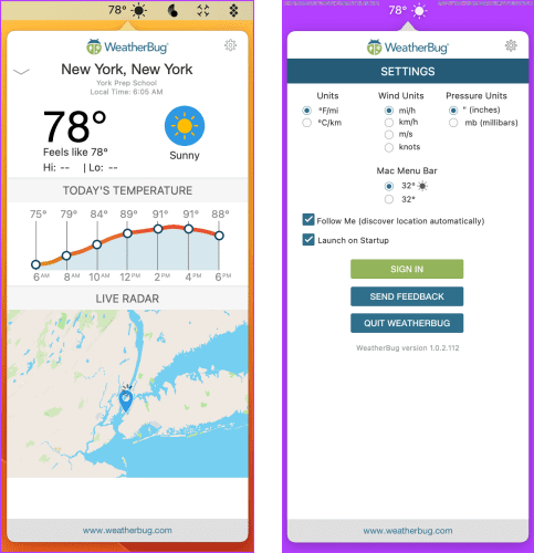 WeatherBug Minimal Interactive and Sleek 