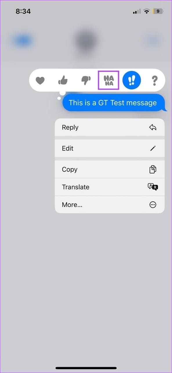 Tap on another option