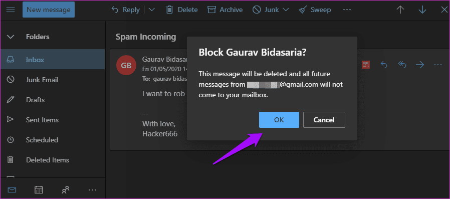 What Happens When You Block Sender in Outlook 4
