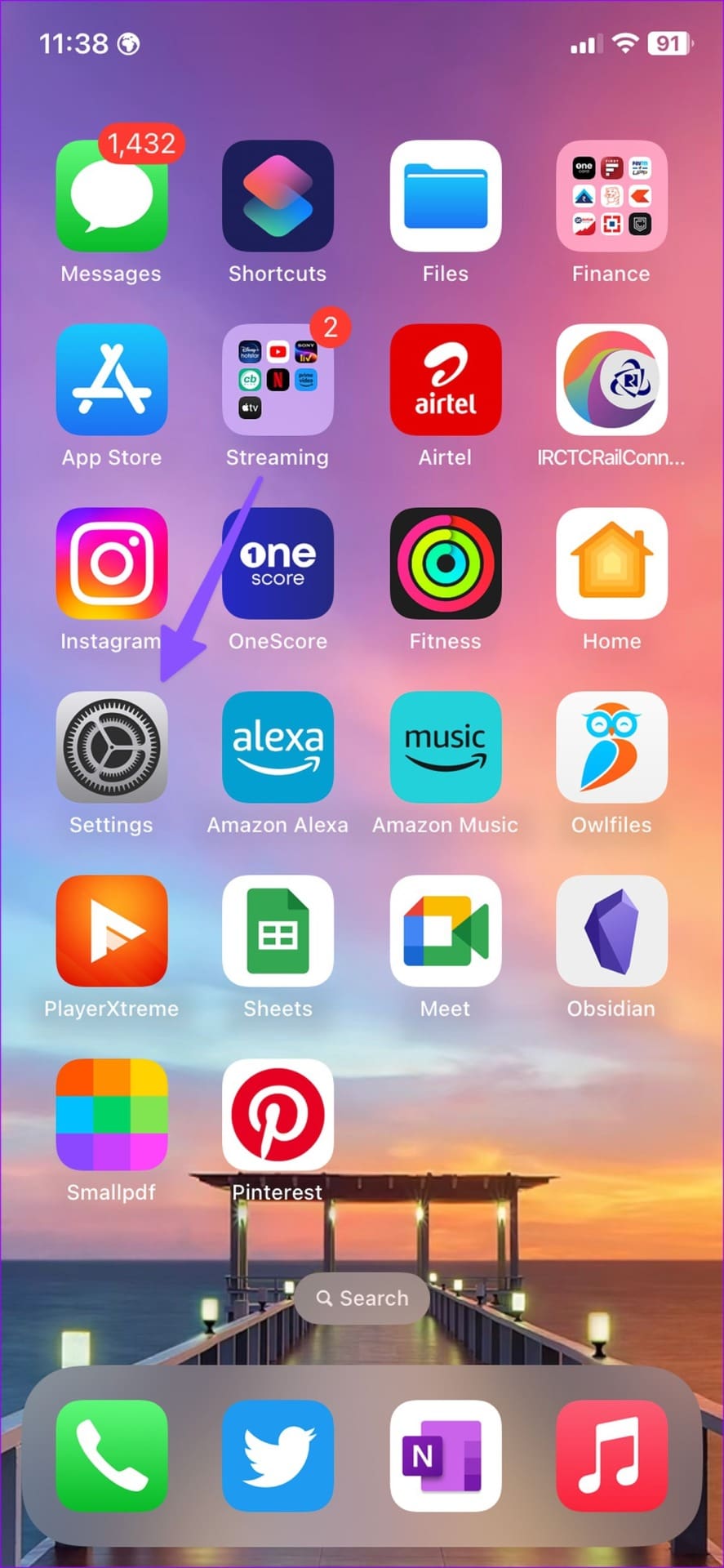 Open iPhone settings
