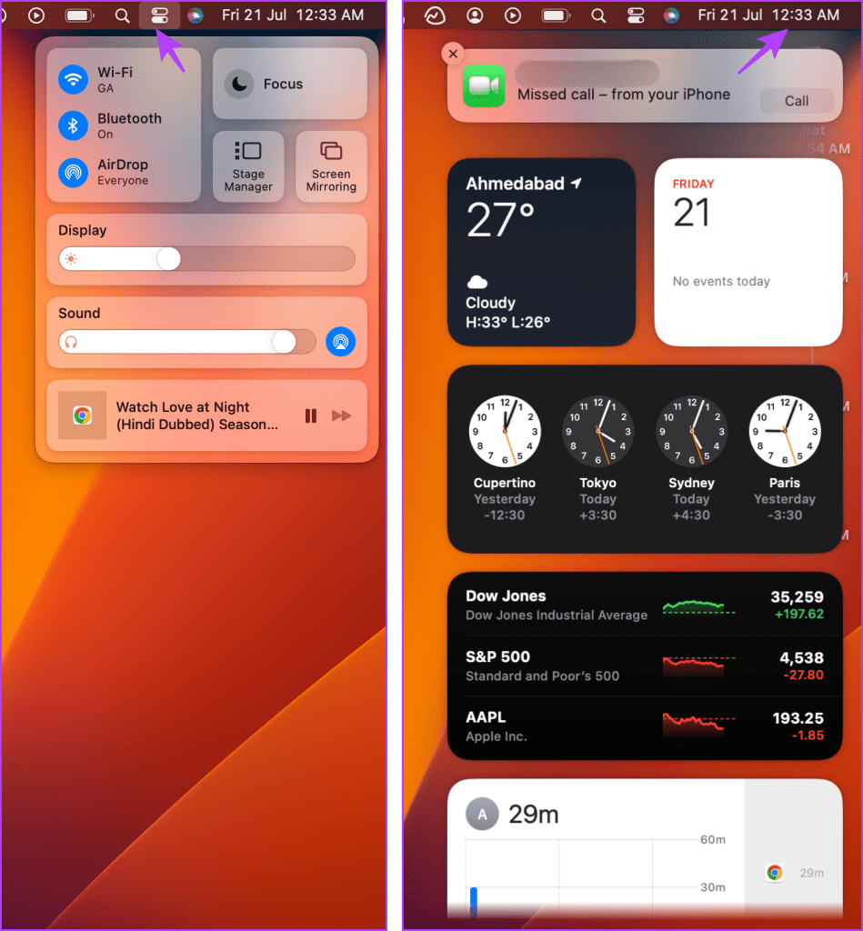 Access Control Center or Notification center