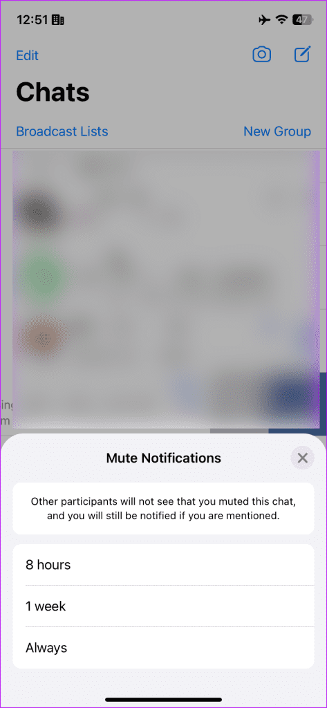 WhatsApp Mute vs Archive 8