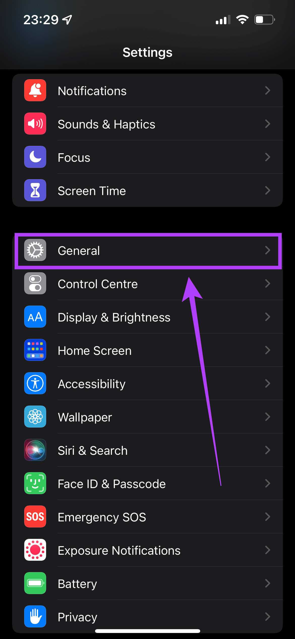 General settings