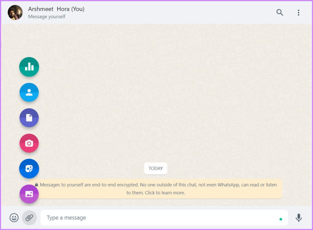 WhatsApp Yourself from WhatsApp web