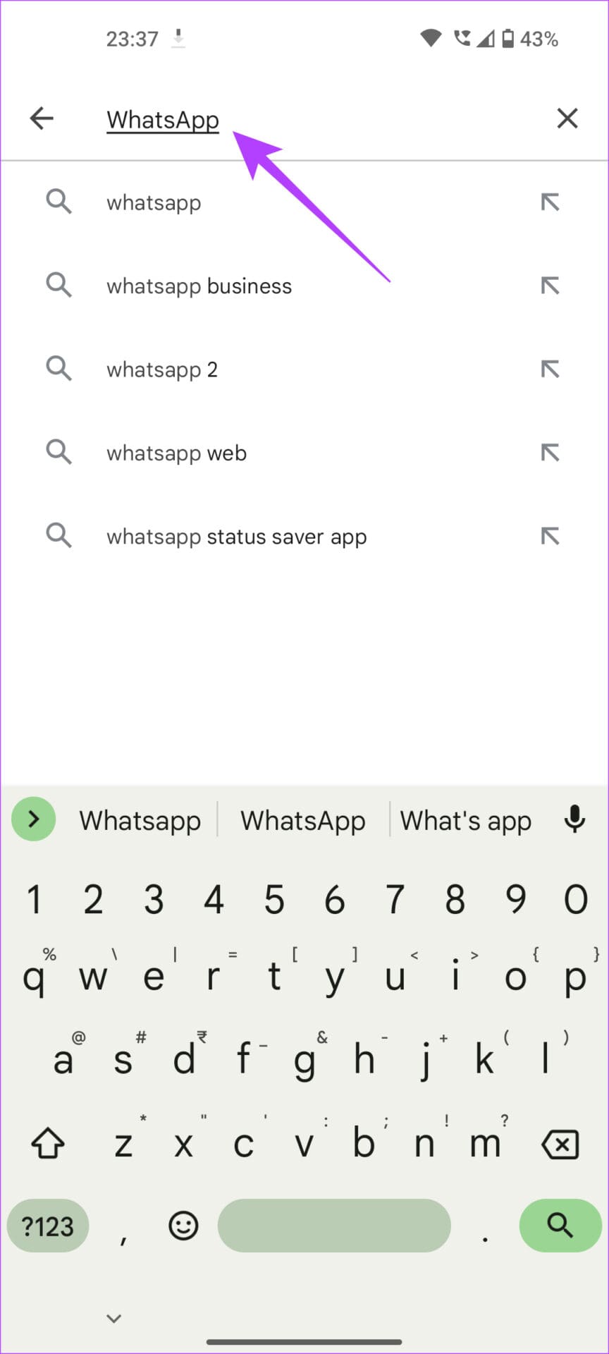 Whatsapp on play store