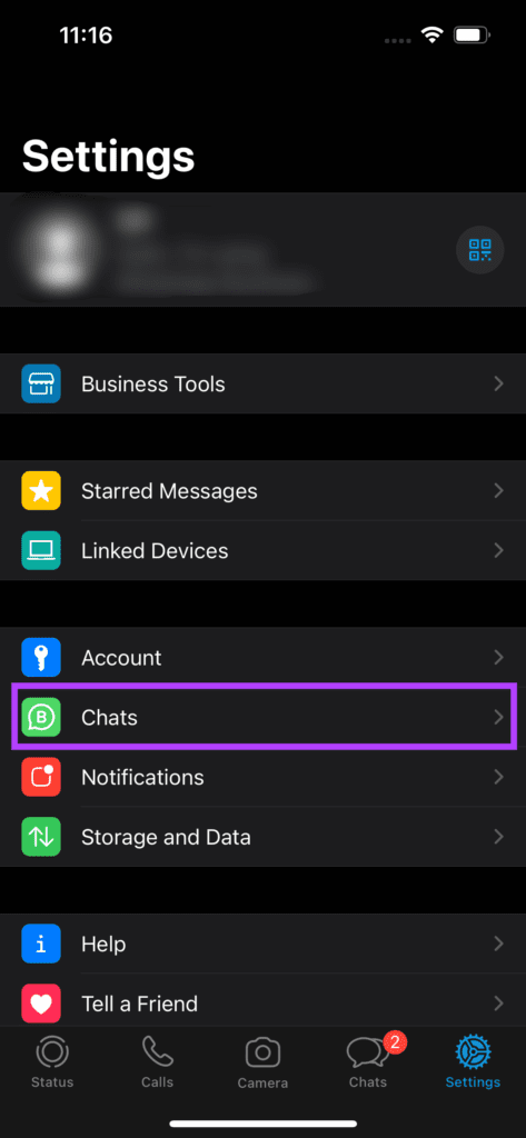 Chats settings