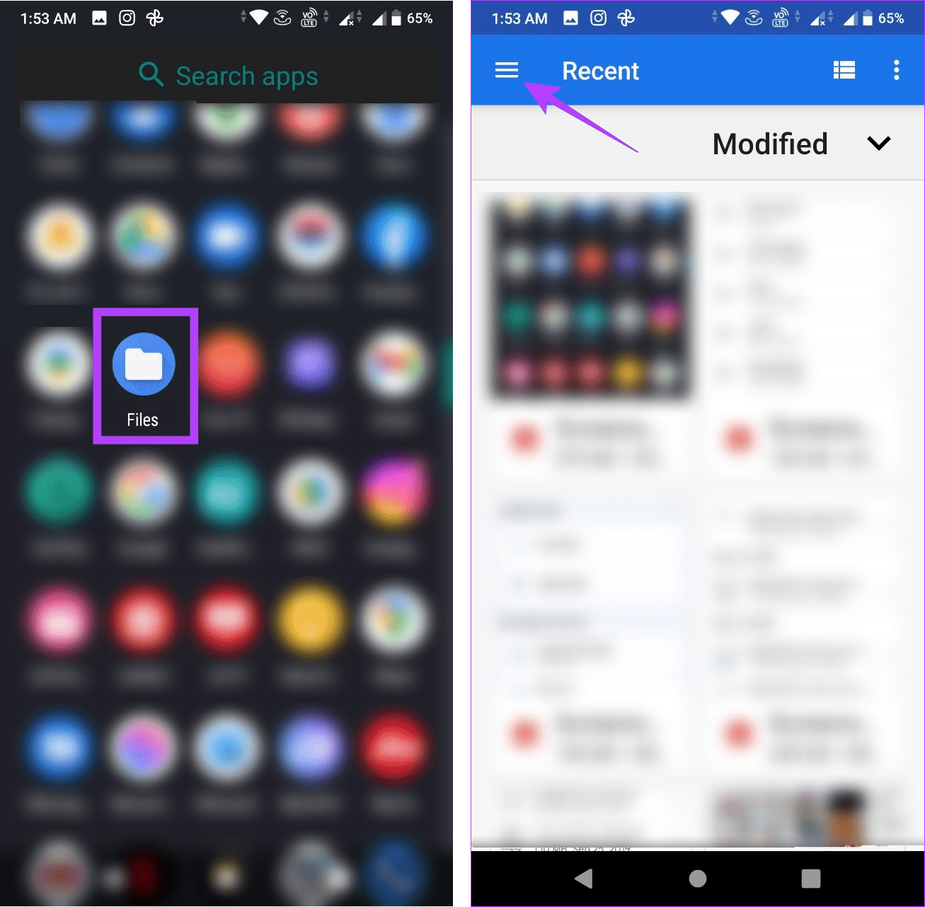 Open Files app on Android