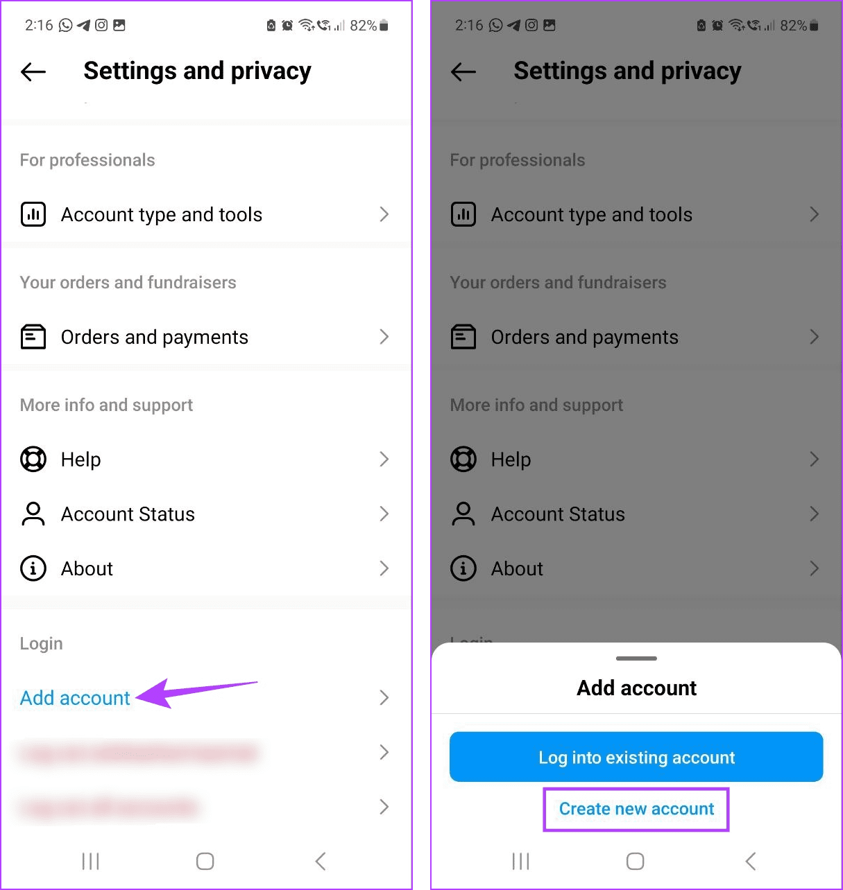 Create new Instagram account