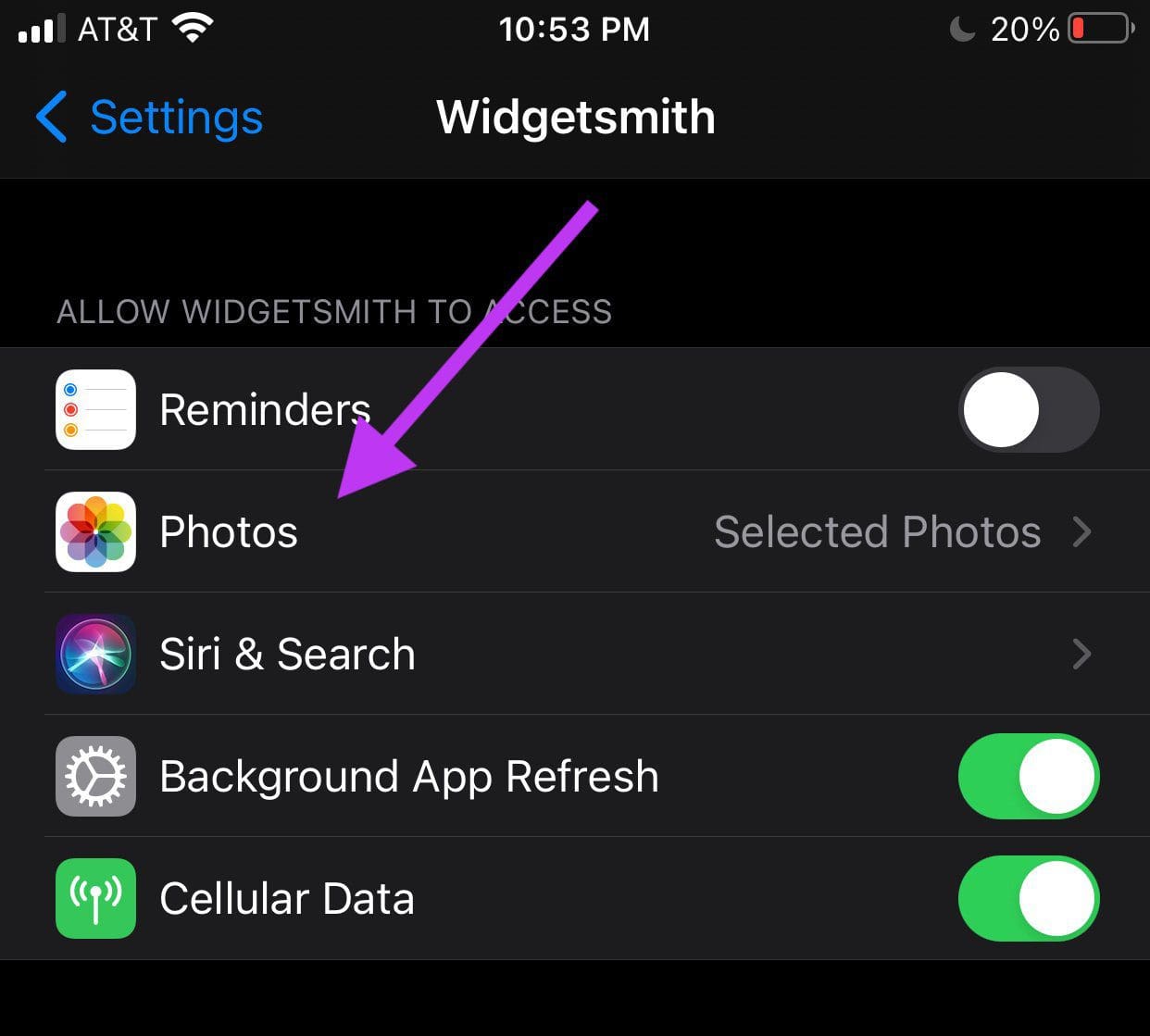 Widgetsmith Settings Photos
