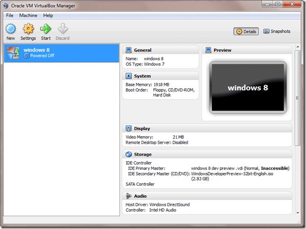 Win 8 Vm