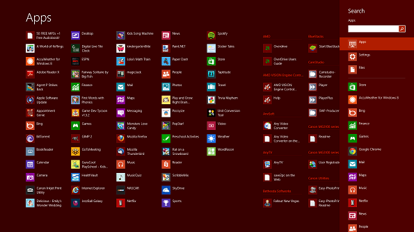 Win8 App Screen