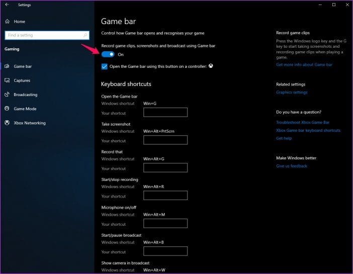 Windows 10 Game Bar Not Working 2
