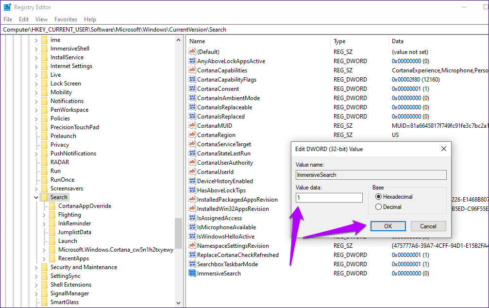 Windows 10 Immersive Search Enable 6