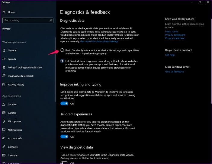 Windows 10 Privacy Settings 11