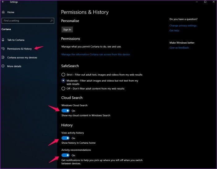 Windows 10 Privacy Settings 2