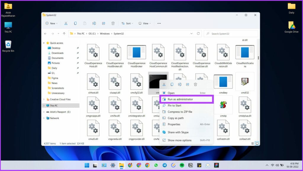 Windows File Explorer CMD RUN