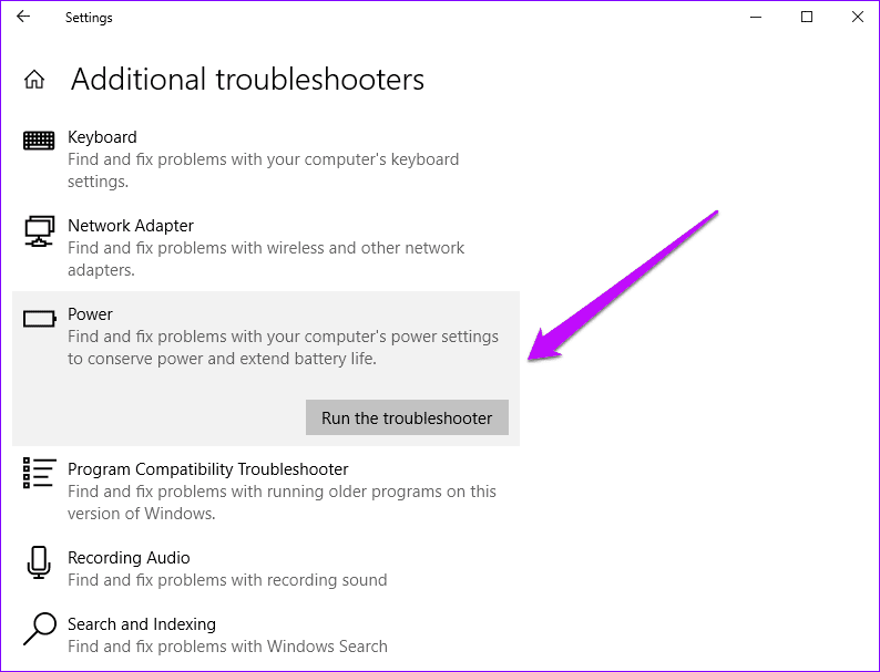 Windows Run the Troubleshooter