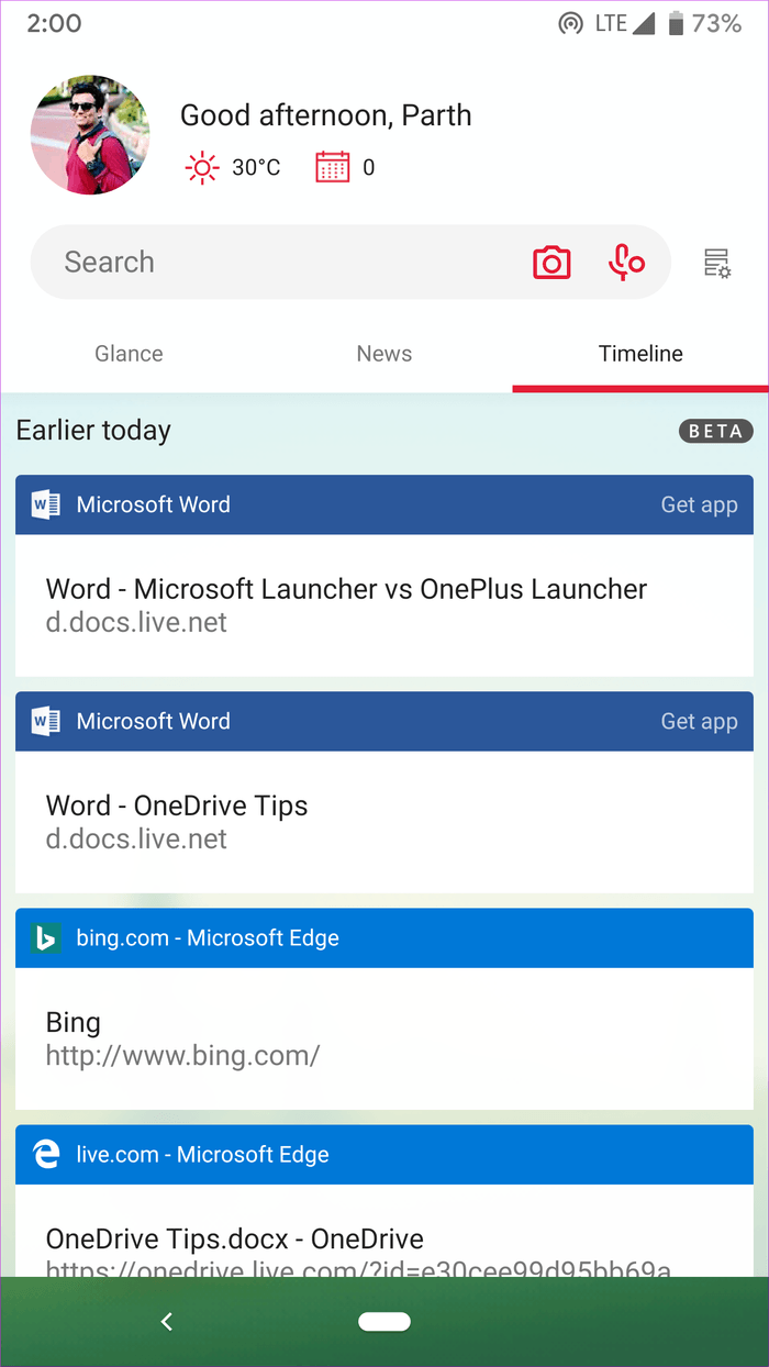 Windows Timeline