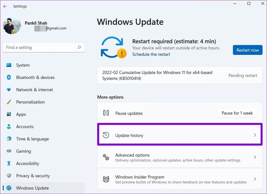 Windows Update History