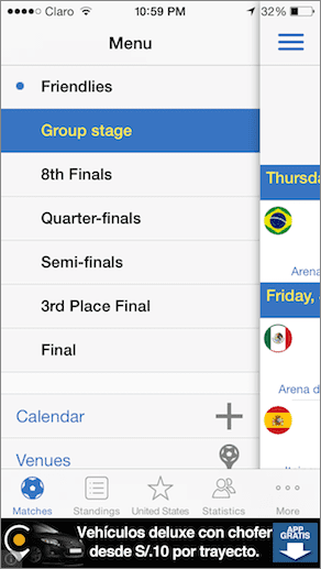 World Soccer Finals Stages