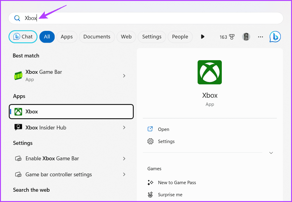 Xbox in the Start Menu
