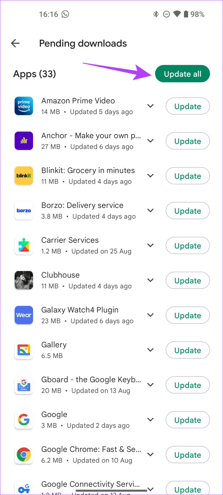 Update YouTube app