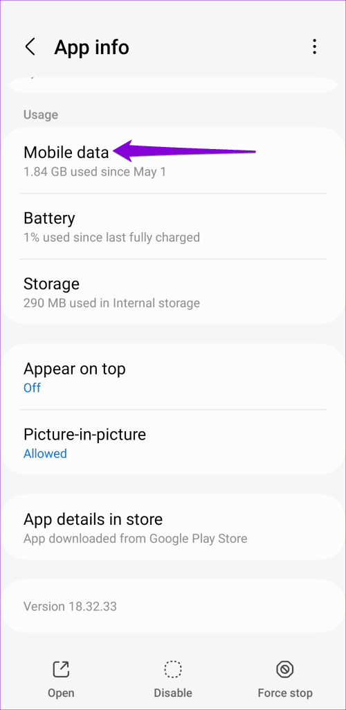 YouTube Mobile Data Permission on Android