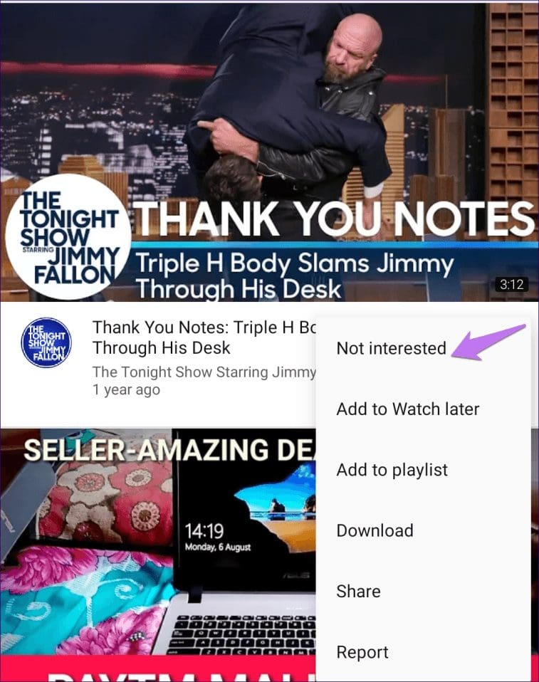 You Tube Not Interested Android 1