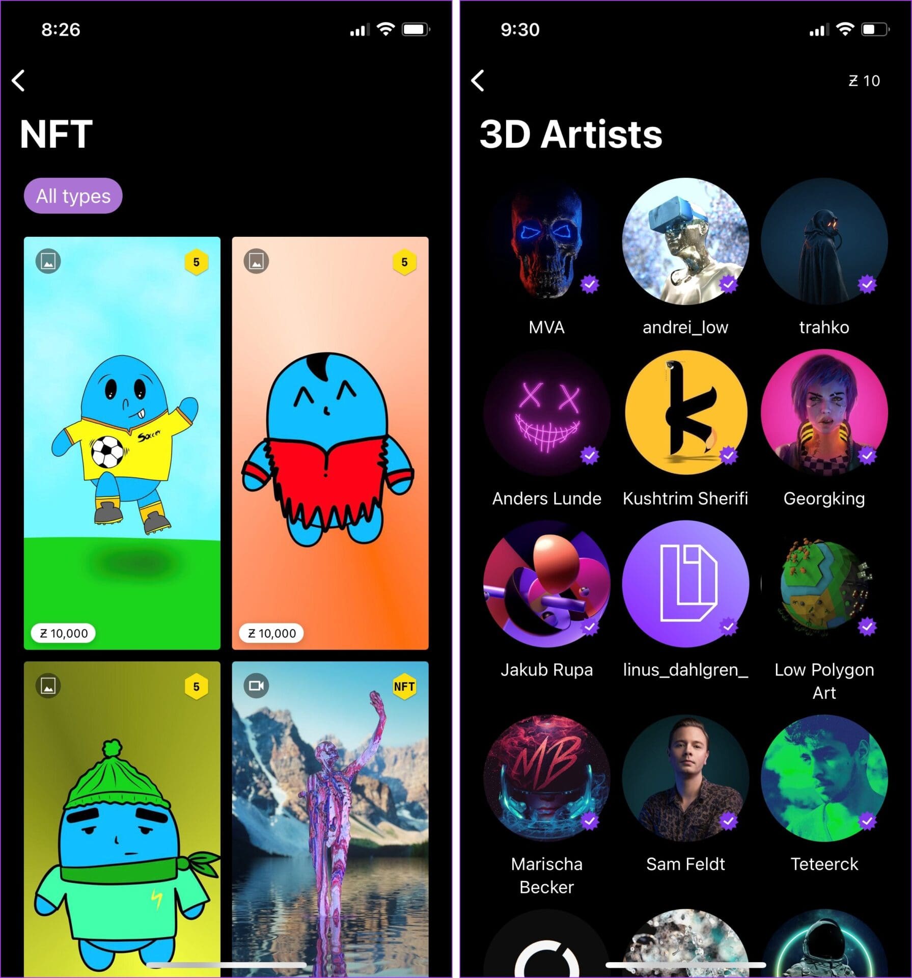 Zedge Artists and NFTs