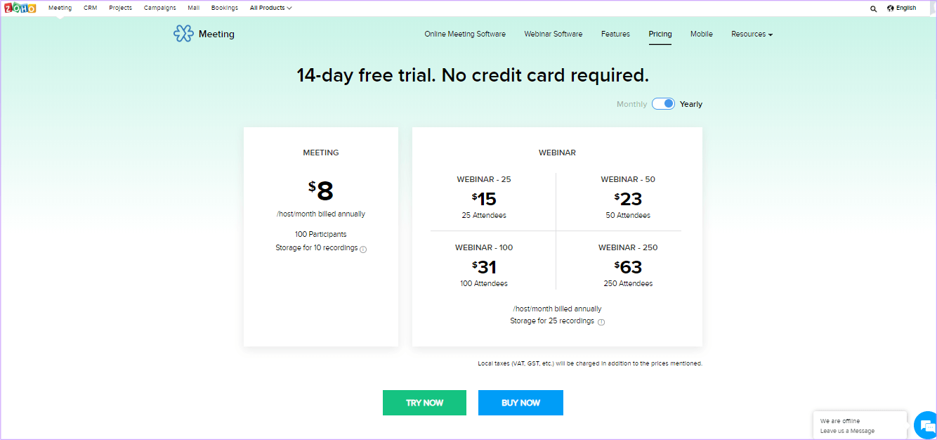 Zoho Yearly Pricing Zoom Alternatives