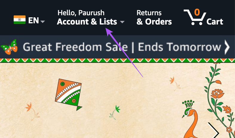 account and lists amazon 