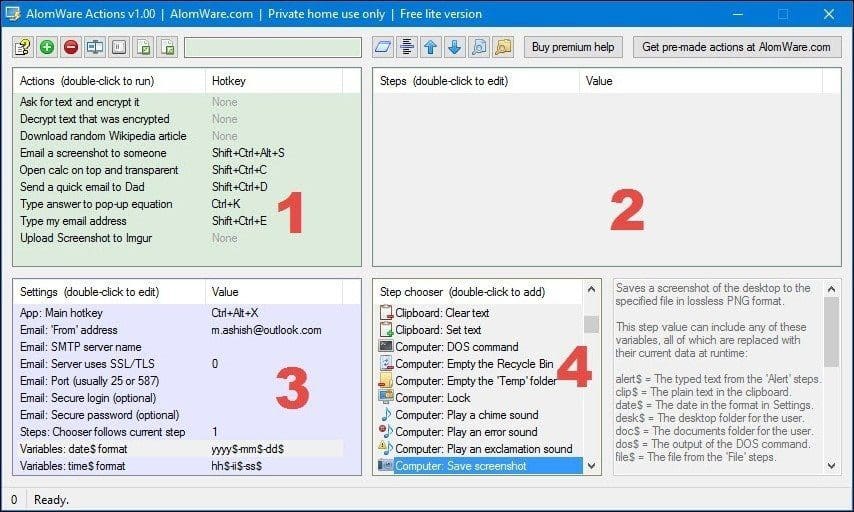 Actions Interface