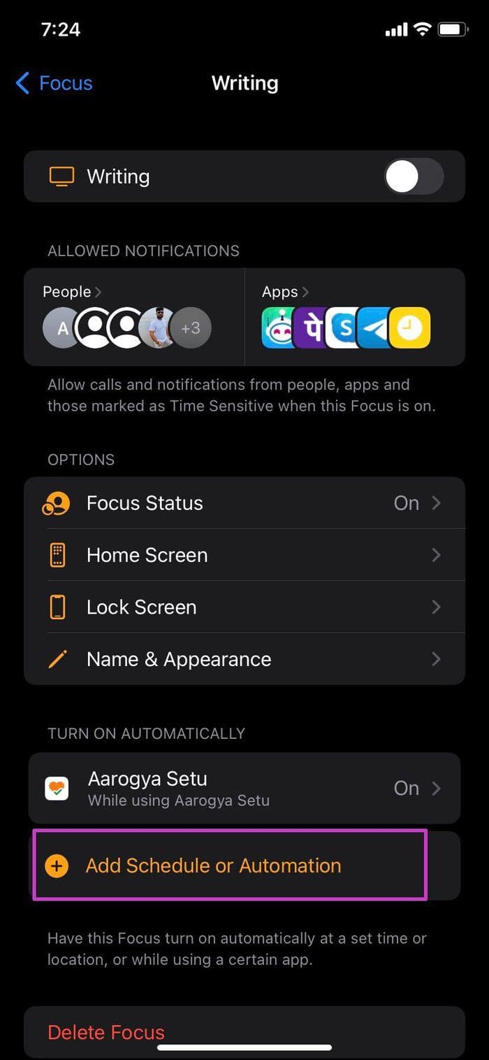 Add automation to focus