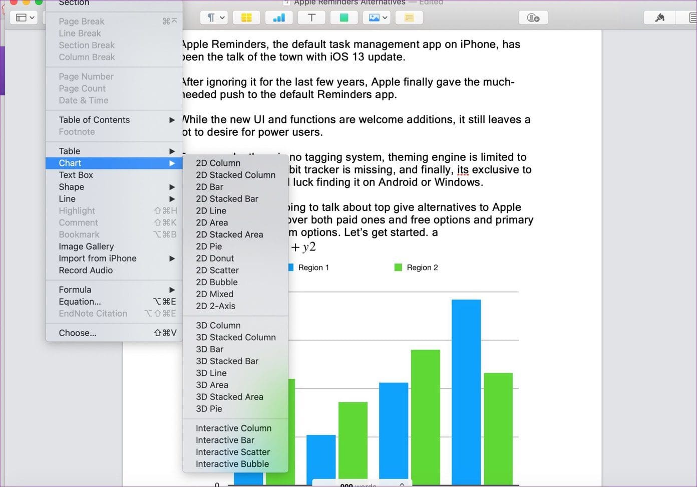 Add charts