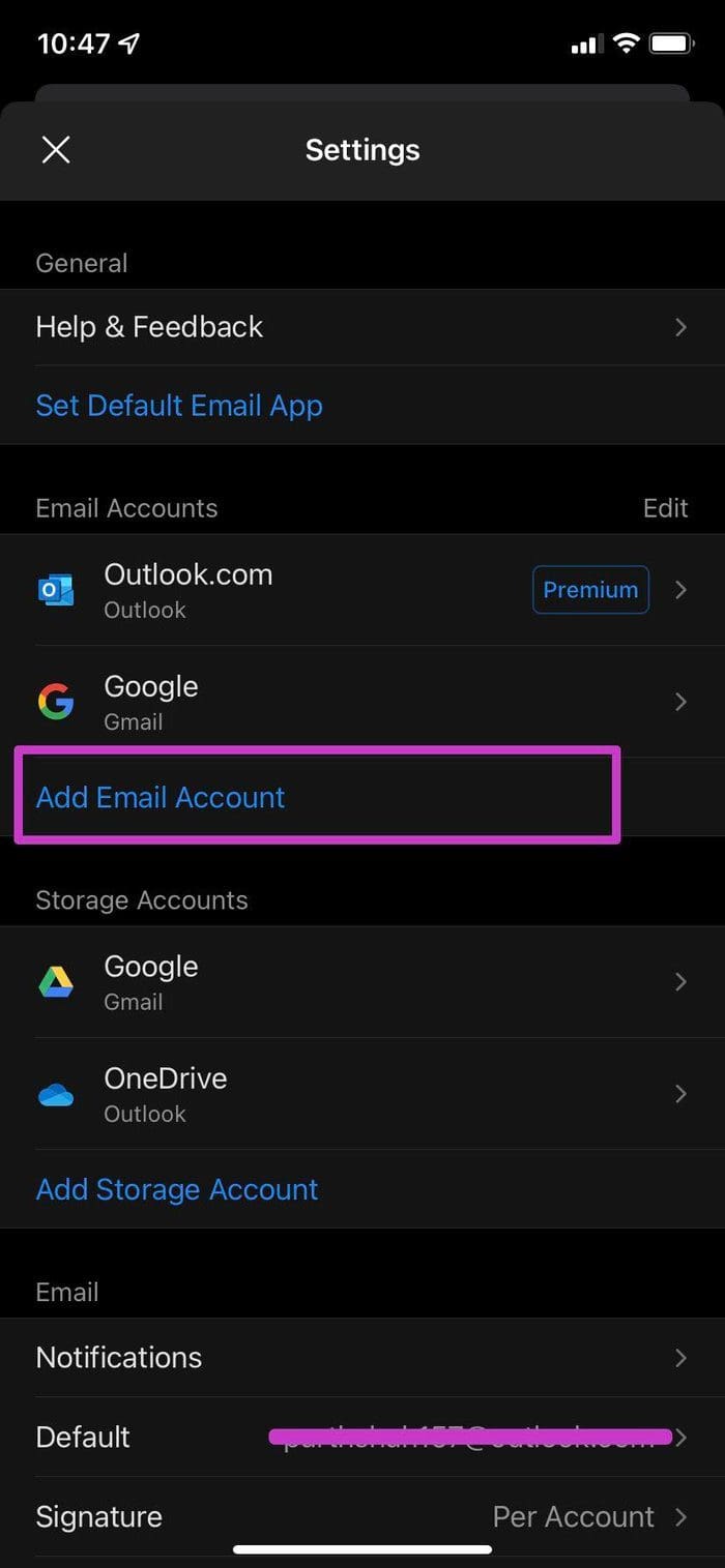 Add email account
