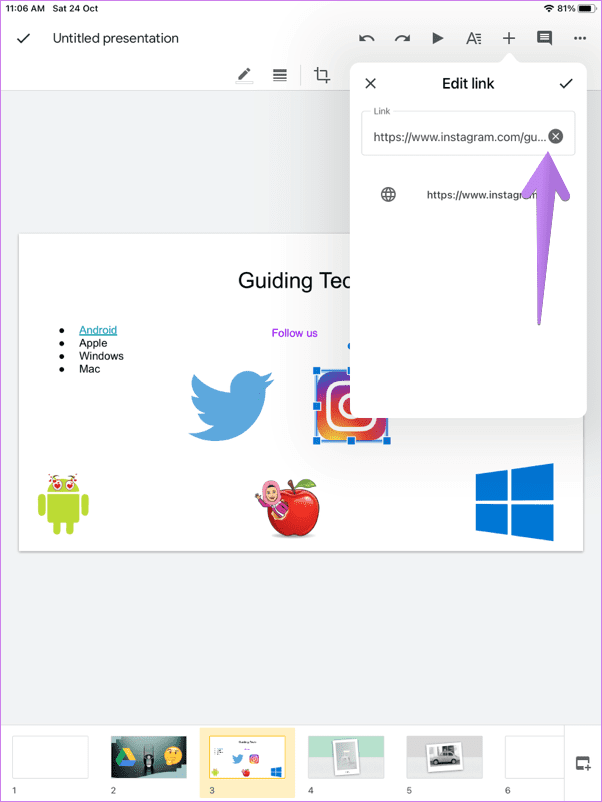 Add links to google slides 28