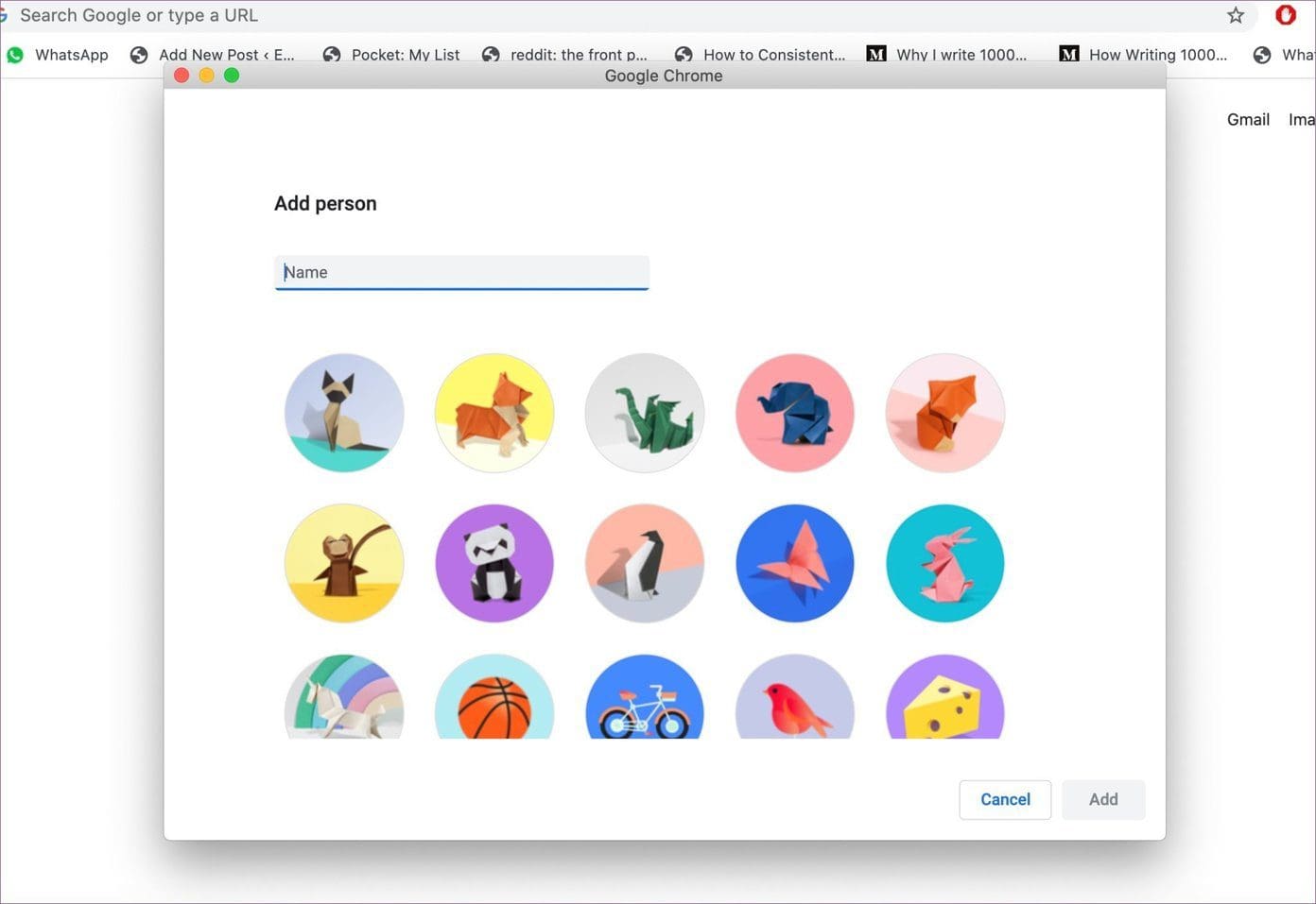 Add new profile in chrome