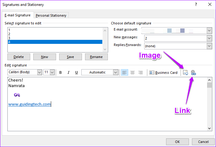 Add Signatures Outlook 13