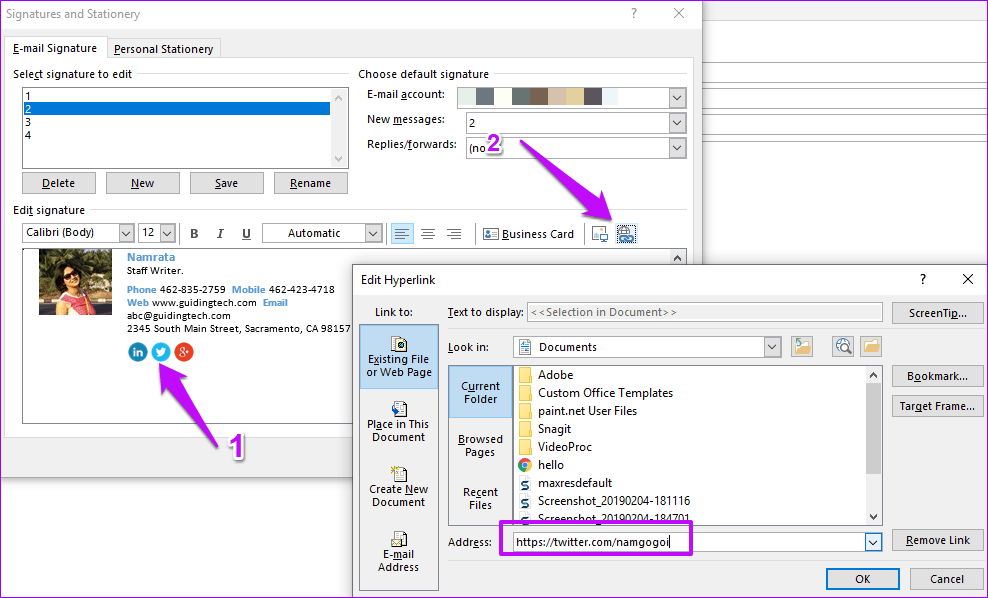 Add Signatures Outlook 5