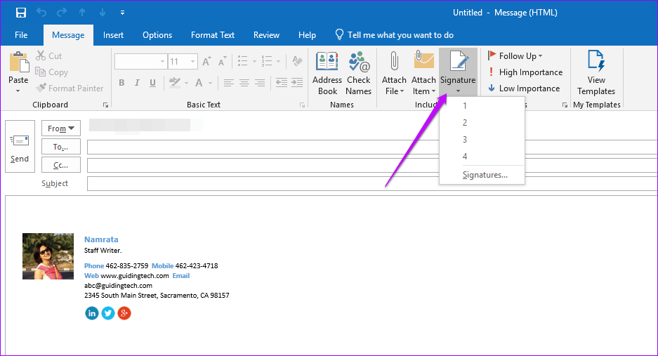 Add Signatures Outlook 94
