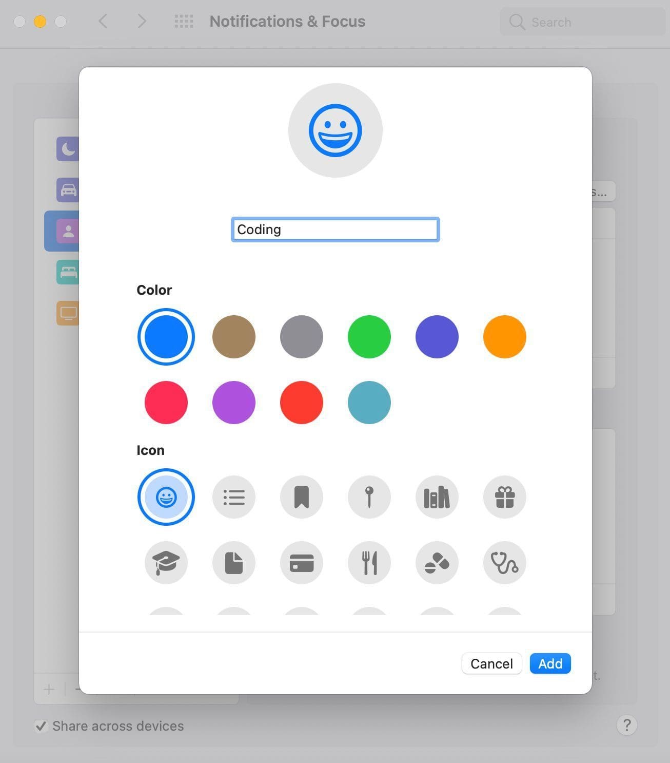 Add theme in focus profile