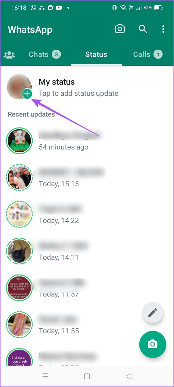 Add new status WhatsApp android