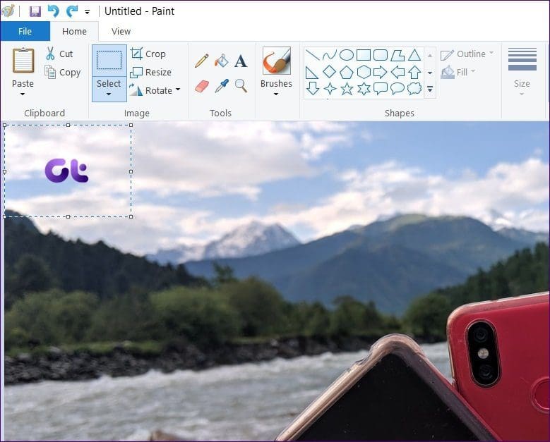 Add transparent image over another picture in paint and paint 3d 7