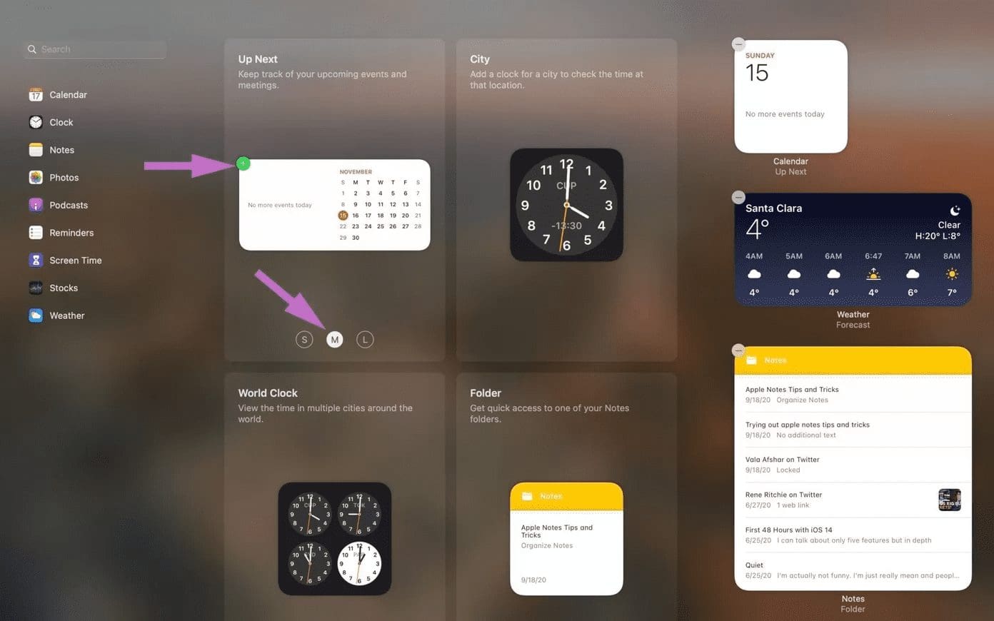 Add widgets